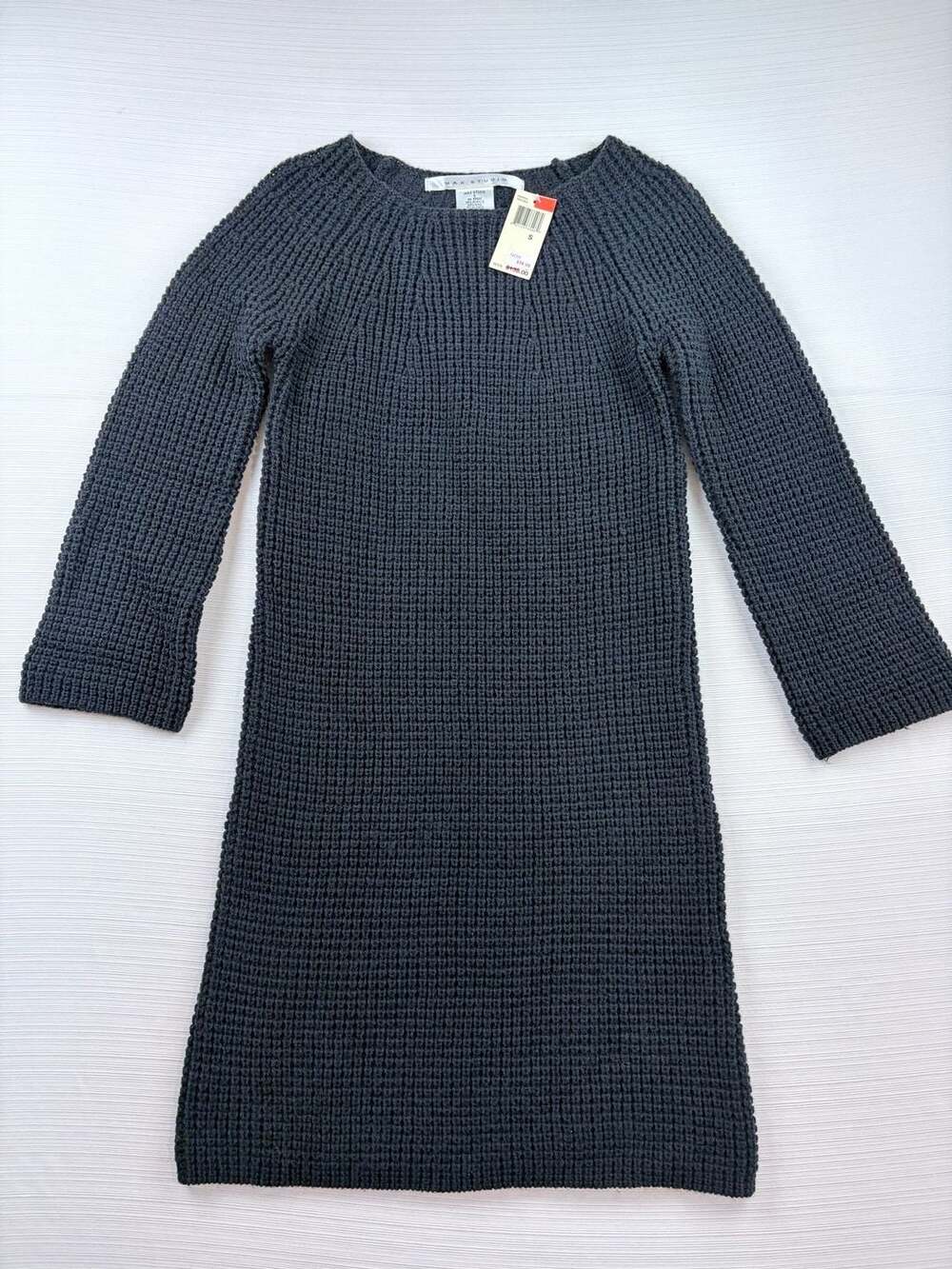 Max Studio Sweater Dress Size S Black Knit Alpaca Wool Blend